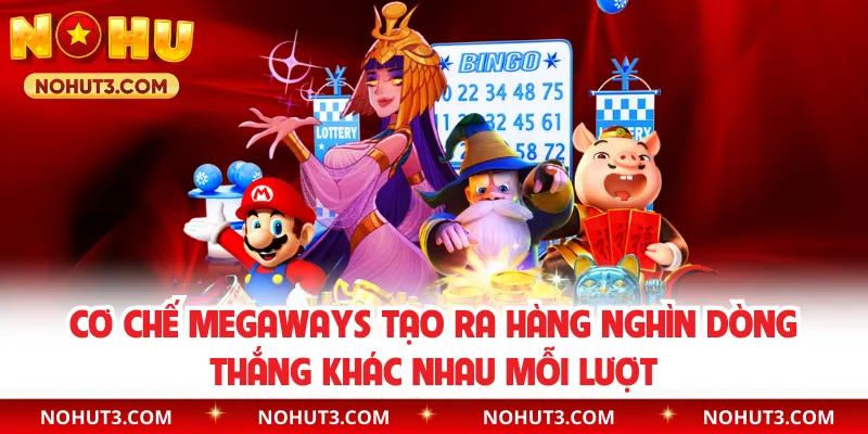 Cơ chế Megaways tạo ra hàng nghìn dòng thắng khác nhau mỗi lượt